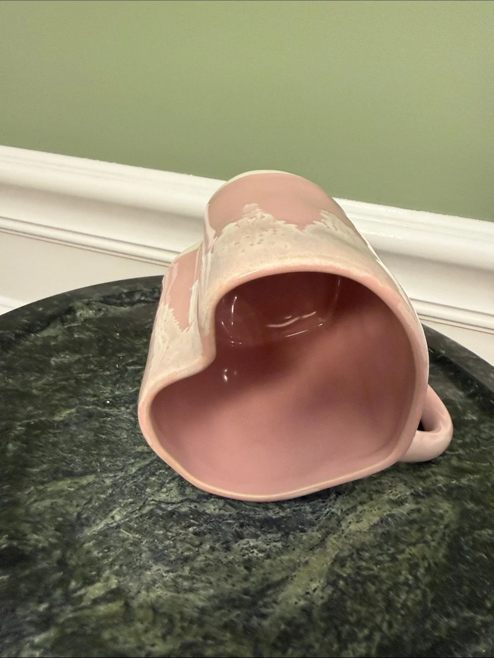 Anthropologie Heart Shaped Mug- Pink